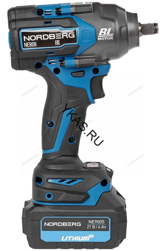 Аккумуляторный гайковерт NORDBERG NE808K (1/2", 21В, 1200Нм)