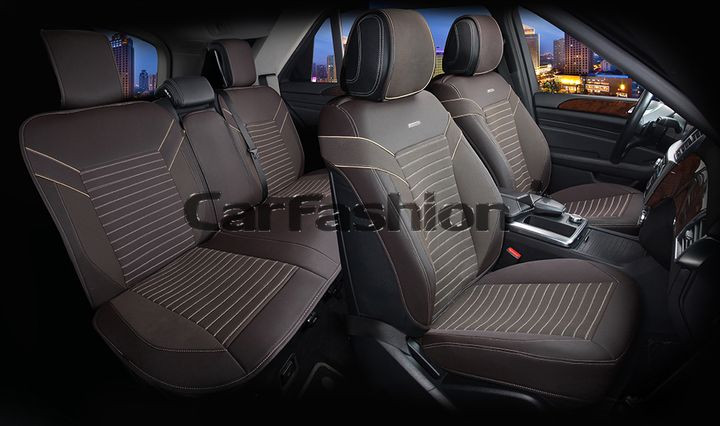 Комплект Накидок  «CHESTER PLUS»  Коричневый/Бежевый/Бежевый  (экокожа)