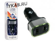 Адаптер в прикуриватель  &quot;Nova Bright&quot;  2 USB-порта, 2100мА + цифровой вольтметр, амперметр, 12/24В