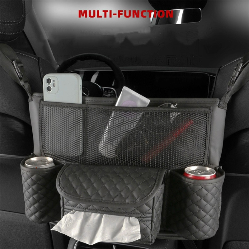 Органайзер между сидениями "Carlife" экокожа Черный