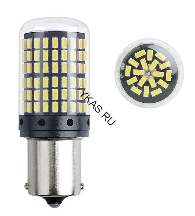SOLAR  Свет-од  12V  T15  144 SMD 3014  21W   BAU15s белый (смещенный цоколь)