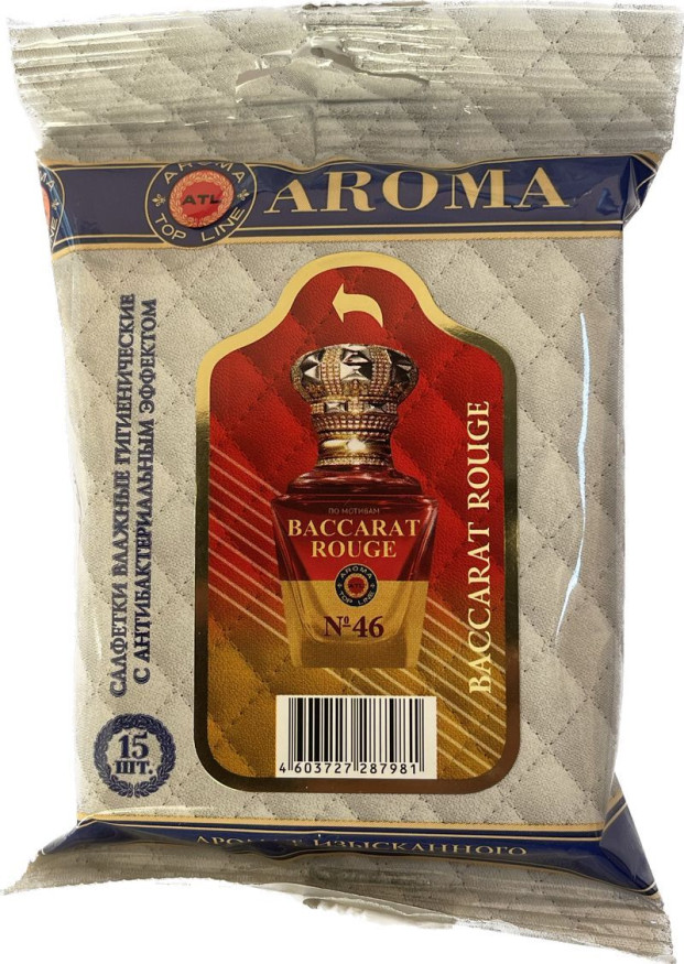 Парфюмированные салфетки  малые  AROMA Top Line   BACCARD ROUGE  (упак.15шт)