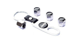 Брелок-ключ + колпачок на ниппель 4 шт JEEP (черный)