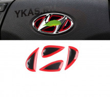 Наклейка на логотип руля  Hyundai  красный