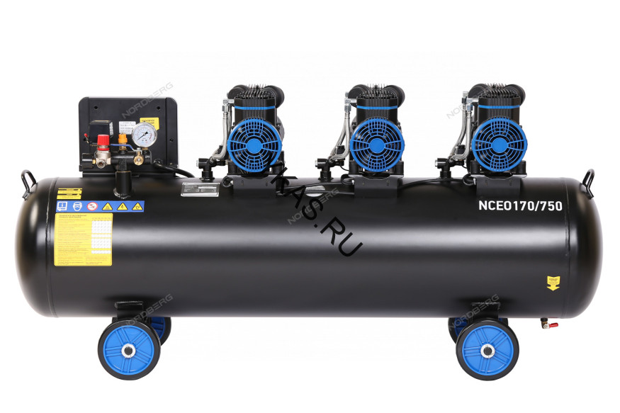 Компрессор поршневой безмасляный NORDBERG NCEO170/750 (380В, 170 л, 750 л/мин)