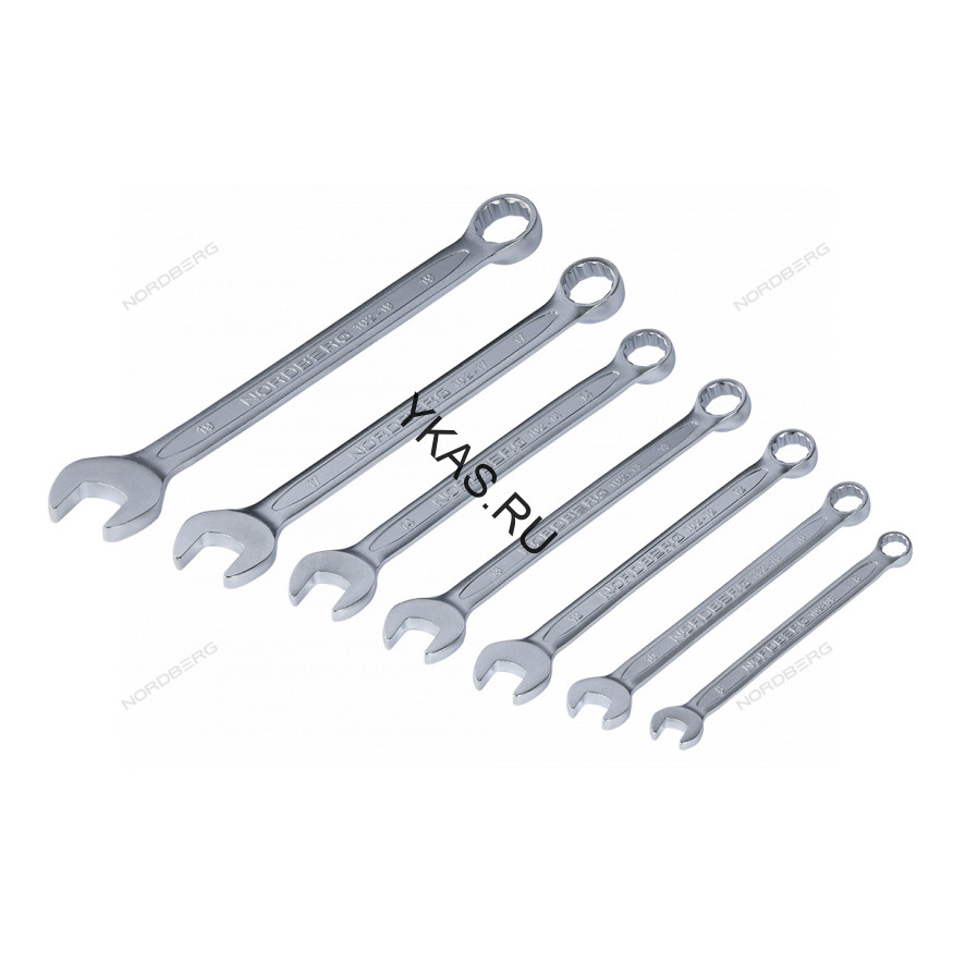 Набор ключей комбинированных NORDBERG на полотне (7 предметов)