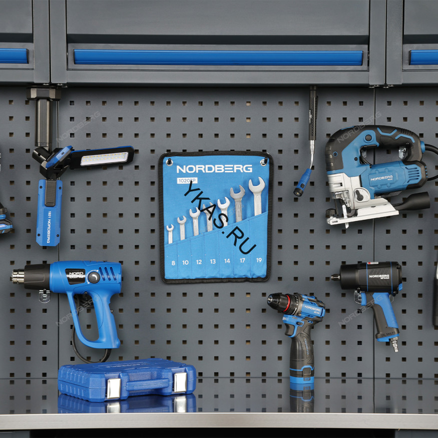 Набор ключей комбинированных NORDBERG на полотне (7 предметов)