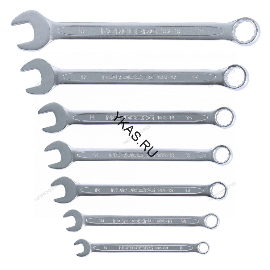 Набор ключей комбинированных NORDBERG на полотне (7 предметов)