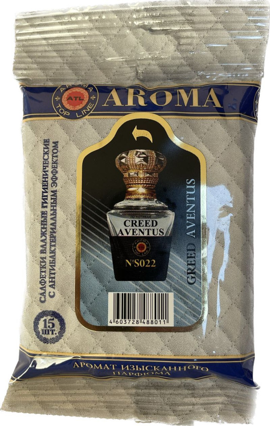 Парфюмированные салфетки  малые  AROMA Top Line   CREED AVENTUS  (упак.15шт)
