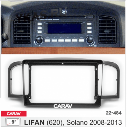 Переходная рамка CarAv 22-484 LIFAN (620), Solano 2008-2013 9&#039; черная  предзаказ