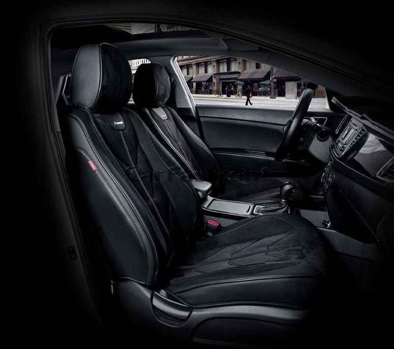 Чехлы  «5D» PREMIUM каркасные фронт  «START» Чёрный/Чёрный/Чёрный  (экокожа/нубук)