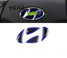 Наклейка на логотип руля  Hyundai  синий