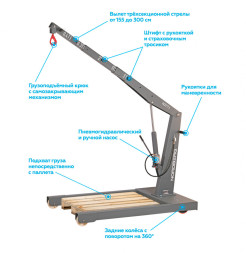 Усиленный пневмогидравлический кран NORDBERG N3771 для грузовой техники