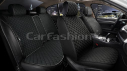 Комплект Накидок   «CUBE»  Чёрный/Чёрный/Чёрный  (лён/экокожа)