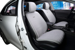 Накидки Фронт  «MONACO»  Серый/Серый/Серый  (велюр премиум класса/экокожа)