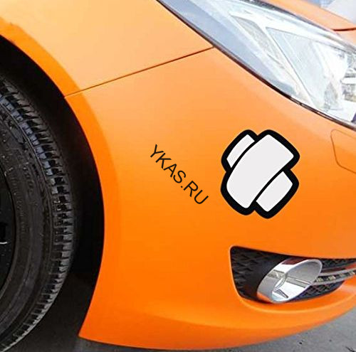 Наклейка "Лейкопластырь"   (5*5см)  Белый (черный край)