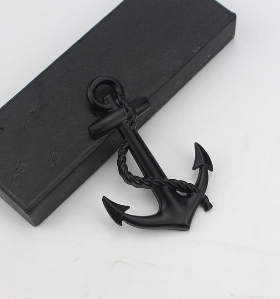 Наклейка 3D   Якорь (7,8x5,2см)  Черный