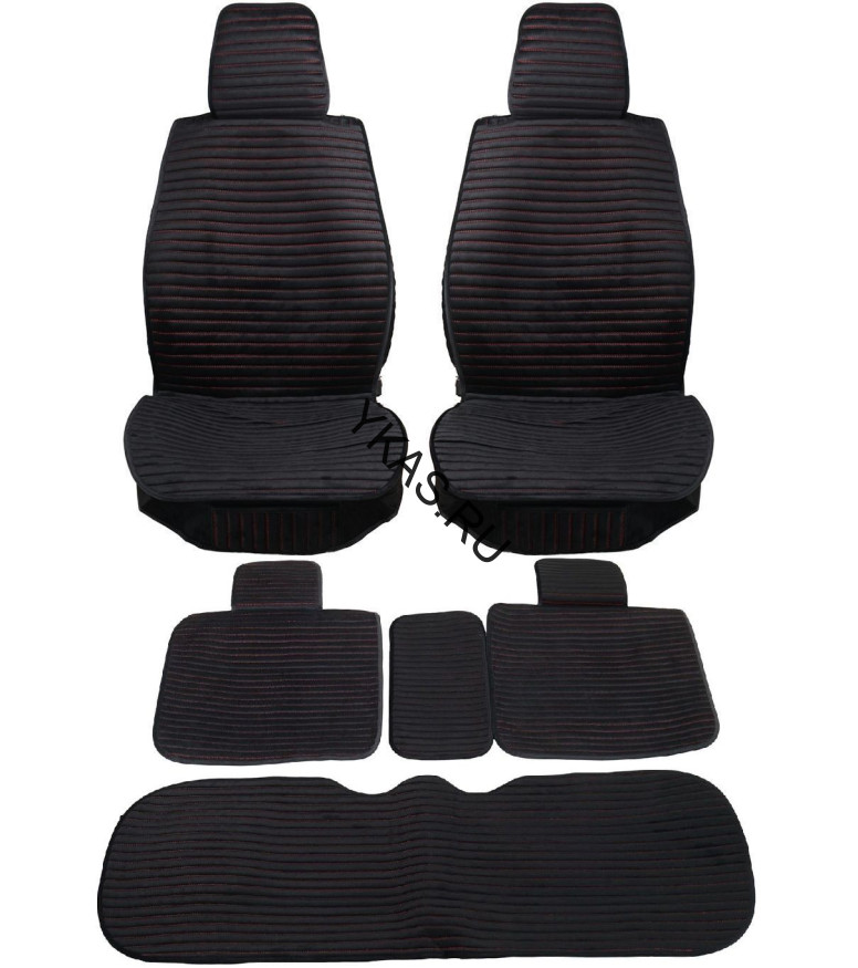 Комплект Накидок  Seintex  «Horizont» Чёрный/Красный (велюр)