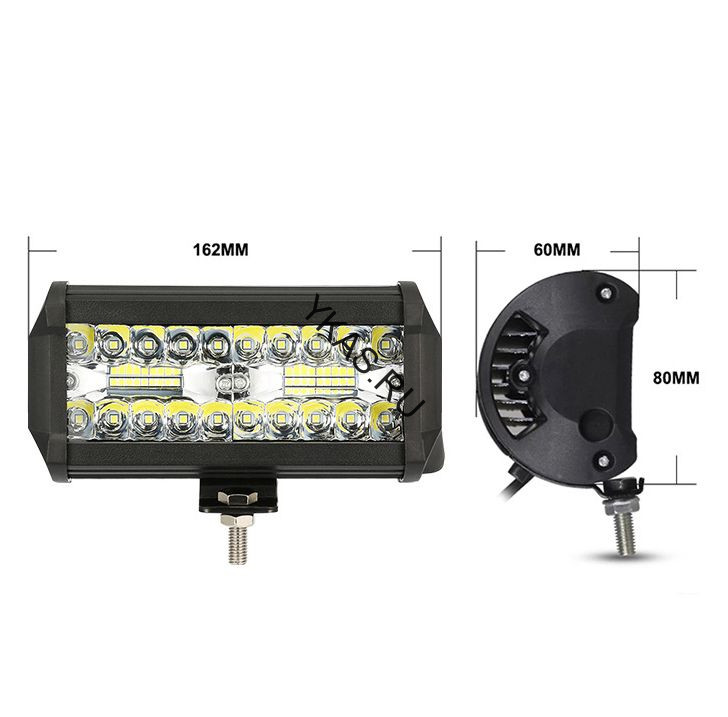 Фара Off Road   SOLAR  ближний свет   40 SMD,  120W (162х80x60мм)  12-24V