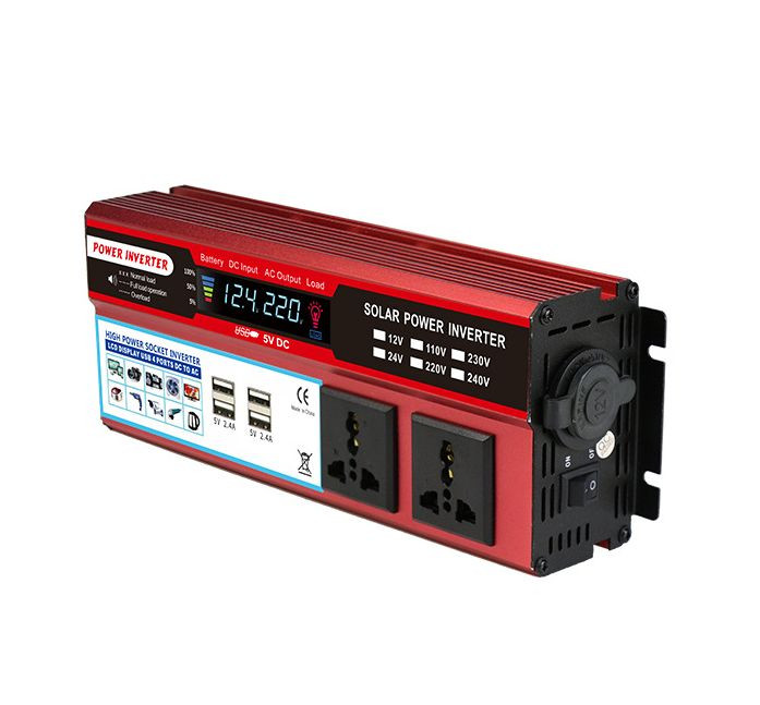 Преобраз. напряжения  Carlife  24-110V   1500W, две розетки, 4 USB, вольтметр (пиковая 3000W)