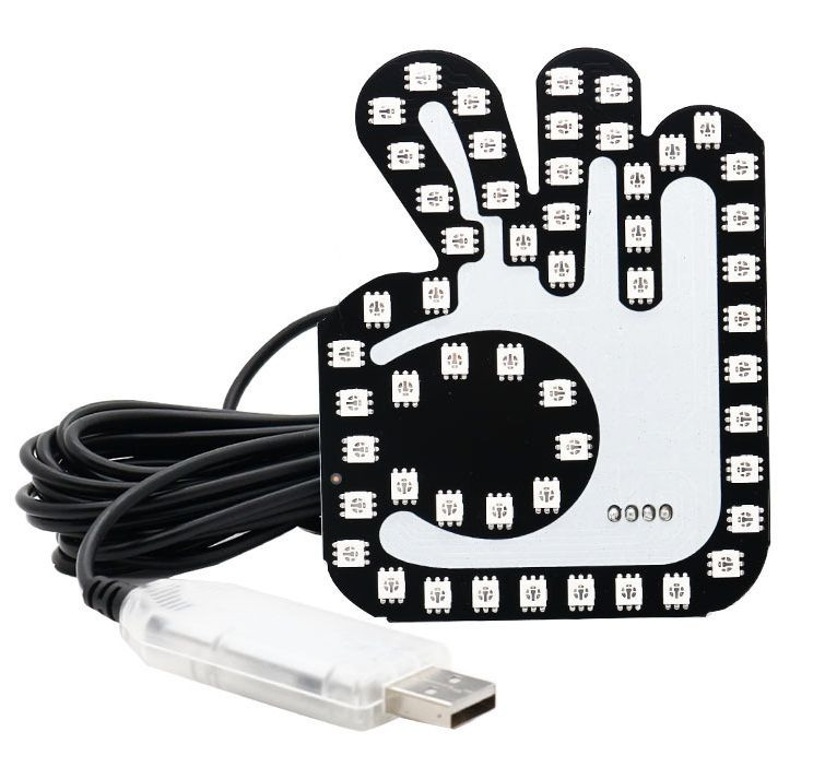 Стоп дополнительный   РУКА мал. "жест ОК" оранжевая, USB питание с пультом