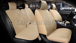 Комплект Накидок   «DERBY»  Бежевый/Бежевый/Бежевый  (велюр /экокожа)