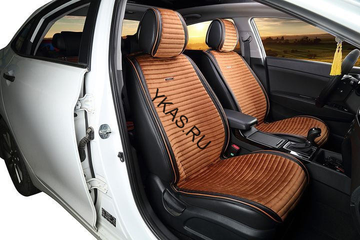 Накидки Фронт  «MONACO»  Чёрный/Коричн/Коричневый  (велюр премиум класса/экокожа)