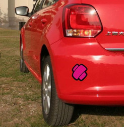 Наклейка "Лейкопластырь"   (5*5см)  Красный (черный край)