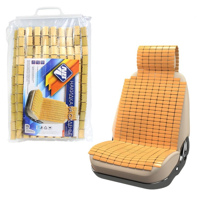 Накидка на переднее сидение  "Nova Bright" бамбуковая, плоские пластины  (на подголовник) (110х41см)