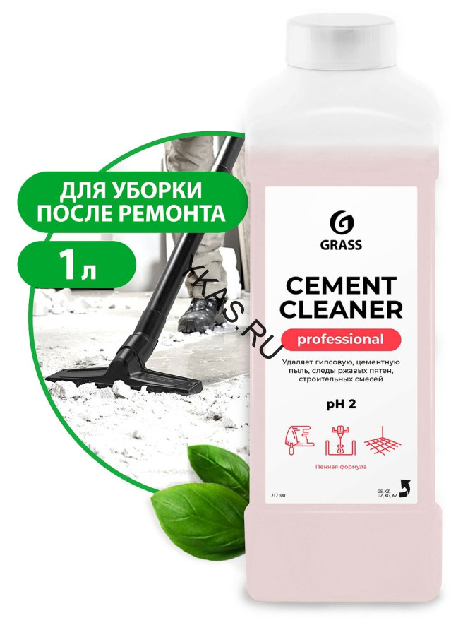 GRASS Средство кислотное для очистки после ремонта цемента, бетона,извести  "Cement Cleaner" 1л.