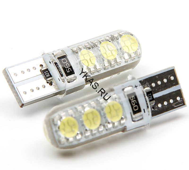 SOLAR  Свет-од  12V  T10 6 SMD 5050 W5W  W2.1x9.5d