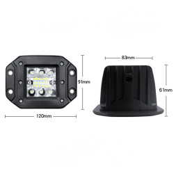 Фара Off Road ближний свет 24 SMD , 4800Лм, 6000k, 36W (120*91мм)