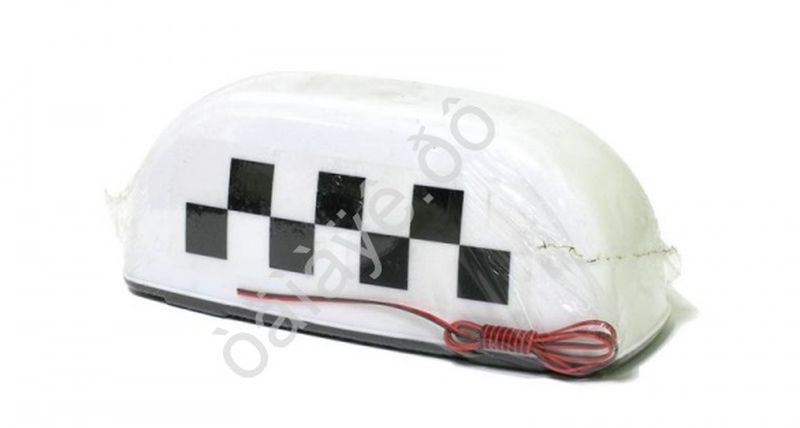Такси шашечки магн.  "TAXI"  с подсветкой 12V Белый