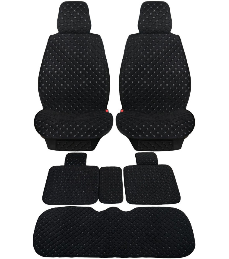 Комплект Накидок  Seintex  «Romb Plus» Чёрный (велюр)