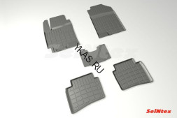 Коврики резиновые KIA Rio IV c 2017г.-/Hyundai Solaris с 2017г.- СТАНДАРТ (борт 2см)