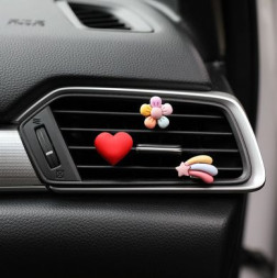 Украшение на дефлектор  №4 "сердце,цветок,радуга 3шт."