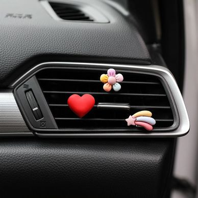 Украшение на дефлектор  №4 "сердце,цветок,радуга 3шт."