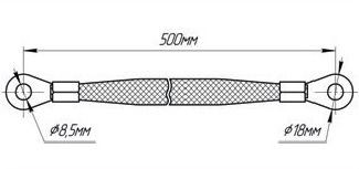 ЭТ Провод массы "косичка" 500мм (БМ8-БМ8,медная,сечение 10мм.кв.)