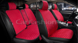 Комплект Накидок   «DERBY»  Красный/Чёрный/Красный  (велюр /экокожа)