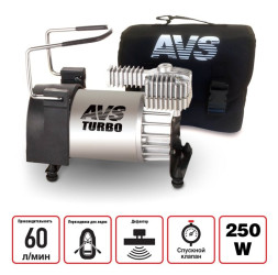 Компрессор  AVS  KS 600  250Вт/10Атм/60л/шланг 4м/  прикуриватель