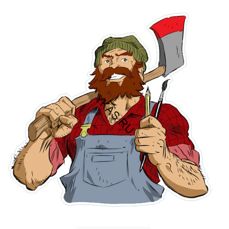 Наклейка "лесоруб"  16x18см. Черная