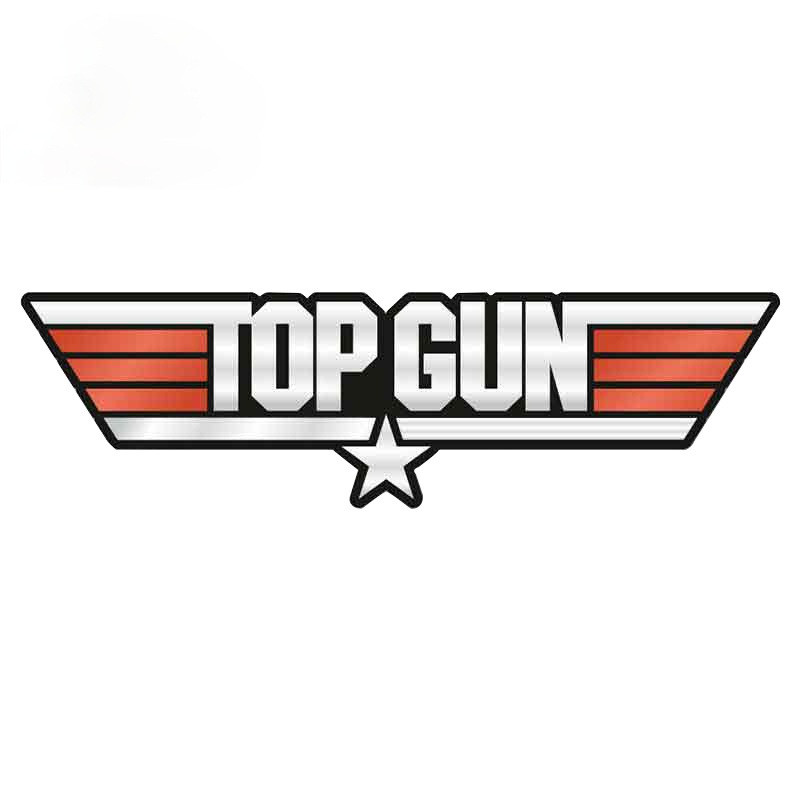 Наклейка TOP GUN  18x16см Белая