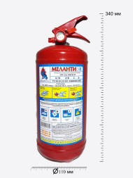 Огнетушитель ОП - 2 "МЕЛАНТИ" порошковый ГОСТ, закачной "АВСЕ" 2 л