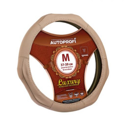 Оплетка на руль Autoprofi "LUXURY" 1020 BE М бежевый /6 бугорков /кожа
