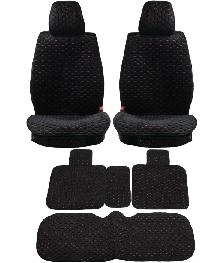 Комплект Накидок  Seintex  «Soty» Чёрный/Красный (велюр)