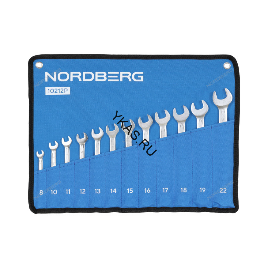 Набор ключей комбинированных NORDBERG на полотне (12 предметов)