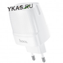 Адаптер 220V  HOCO  USB+Type C, QC3.0 (быстрая зарядка)