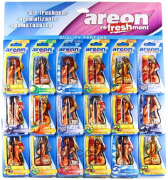 Осв.возд. Areon LIQUID "автомобили" MIX ДЕВУШКИ (цена за лист 18шт.)