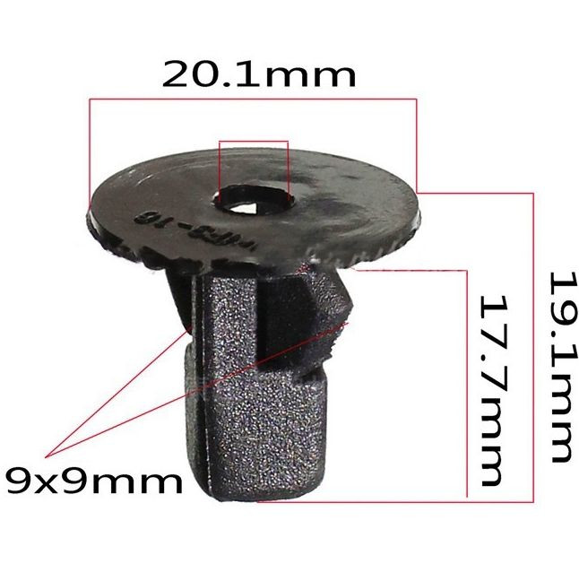 Клипсы  В=19,1 / Ш=20,1 мм.  (цена за упак. 10шт.)