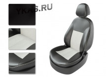 АВТОЧЕХЛЫ  Экокожа  Renault Arkana  с 2019г-  черный/белый (Premium)